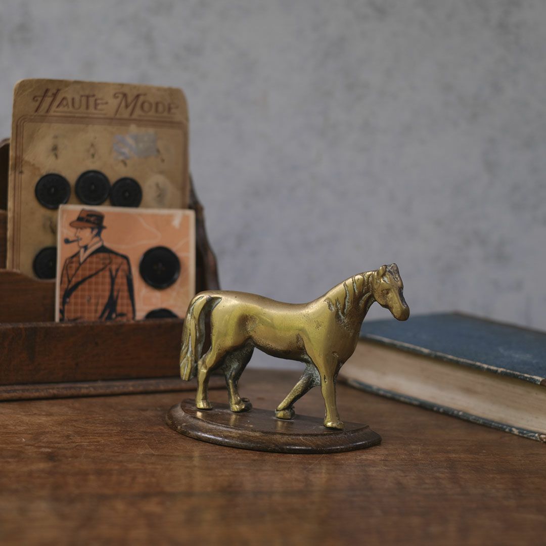ヴィンテージオブジェ 馬の置物 真鍮 イギリス