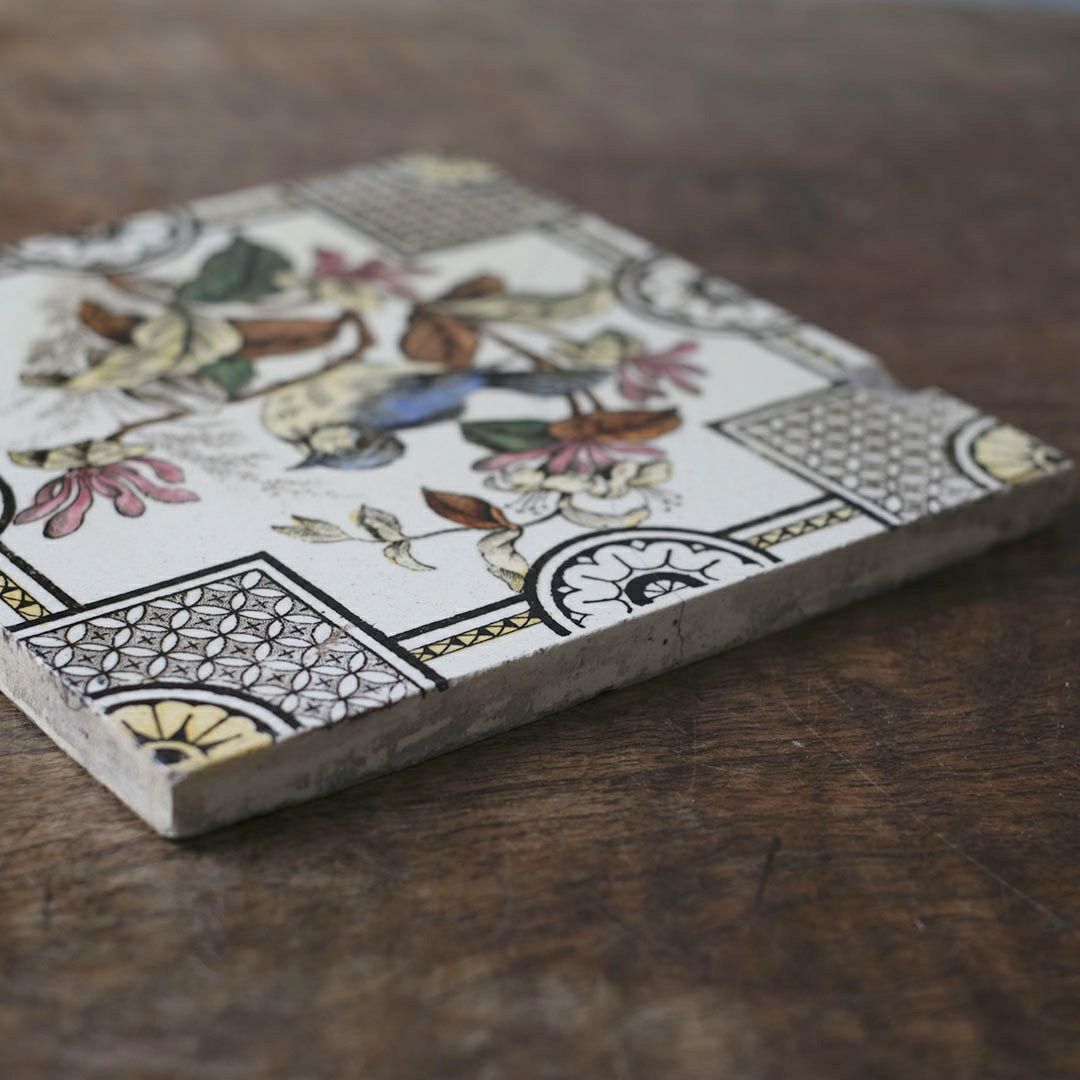 アンティークタイル 鳥 イギリス ヴィクトリア時代 手作りの陶器タイル7