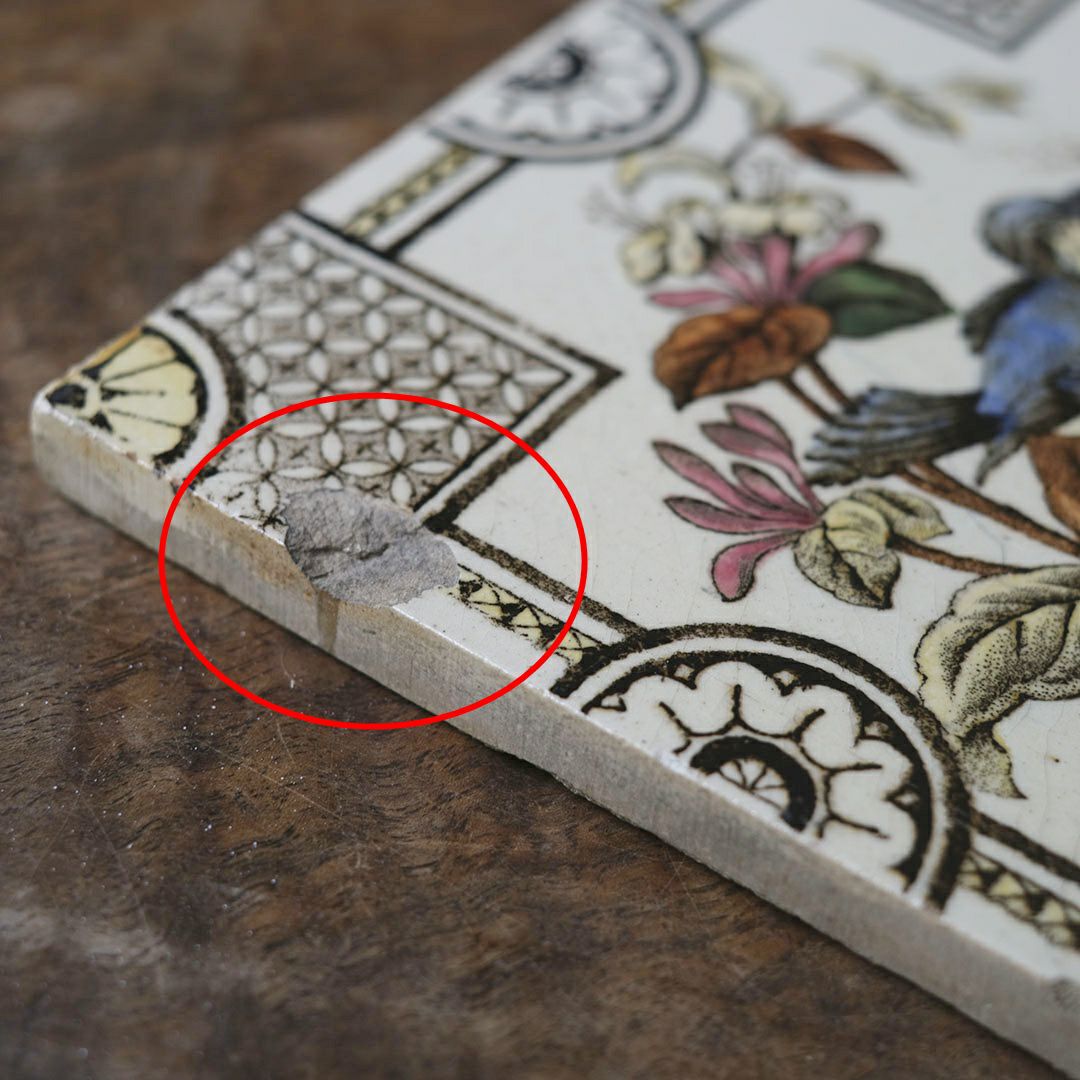 アンティークタイル 鳥 イギリス ヴィクトリア時代 手作りの陶器タイル8