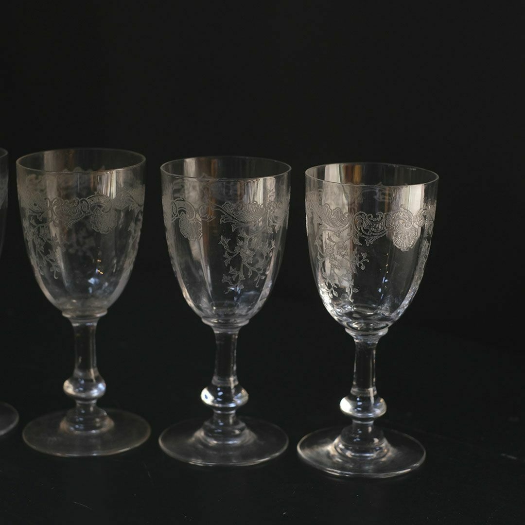 アンティーク オールドバカラ 百合の紋章(フルール・ド・リス) クリスタルグラス フランス1