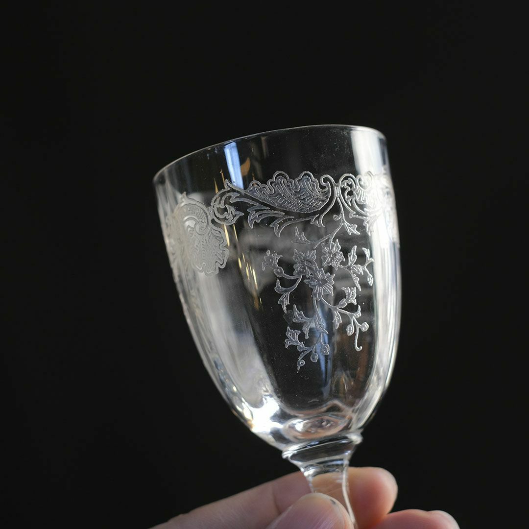 アンティーク オールドバカラ 百合の紋章(フルール・ド・リス) クリスタルグラス フランス3