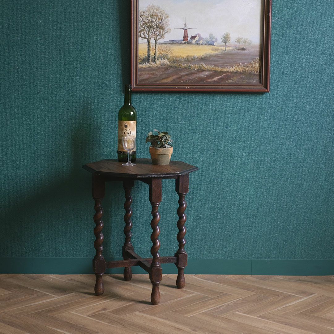 アンティークサイドテーブル イギリス バリーツイスト アンティーク家具