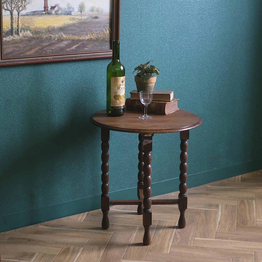 アンティーク サイドテーブル 丸天板 イギリス バリーツイスト アンティーク家具