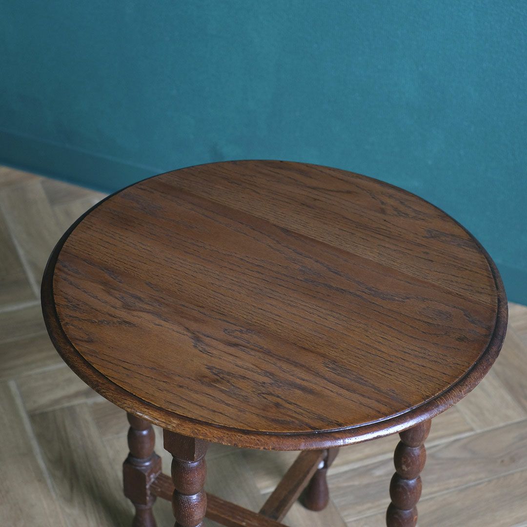 アンティーク サイドテーブル 丸天板 イギリス バリーツイスト アンティーク家具4