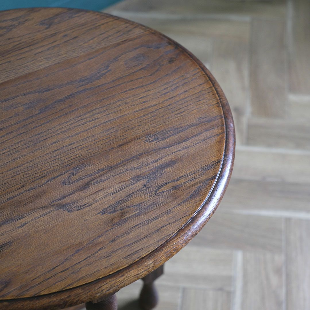 アンティーク サイドテーブル 丸天板 イギリス バリーツイスト アンティーク家具5