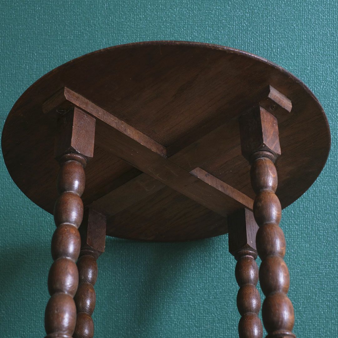 アンティーク サイドテーブル 丸天板 イギリス バリーツイスト アンティーク家具7