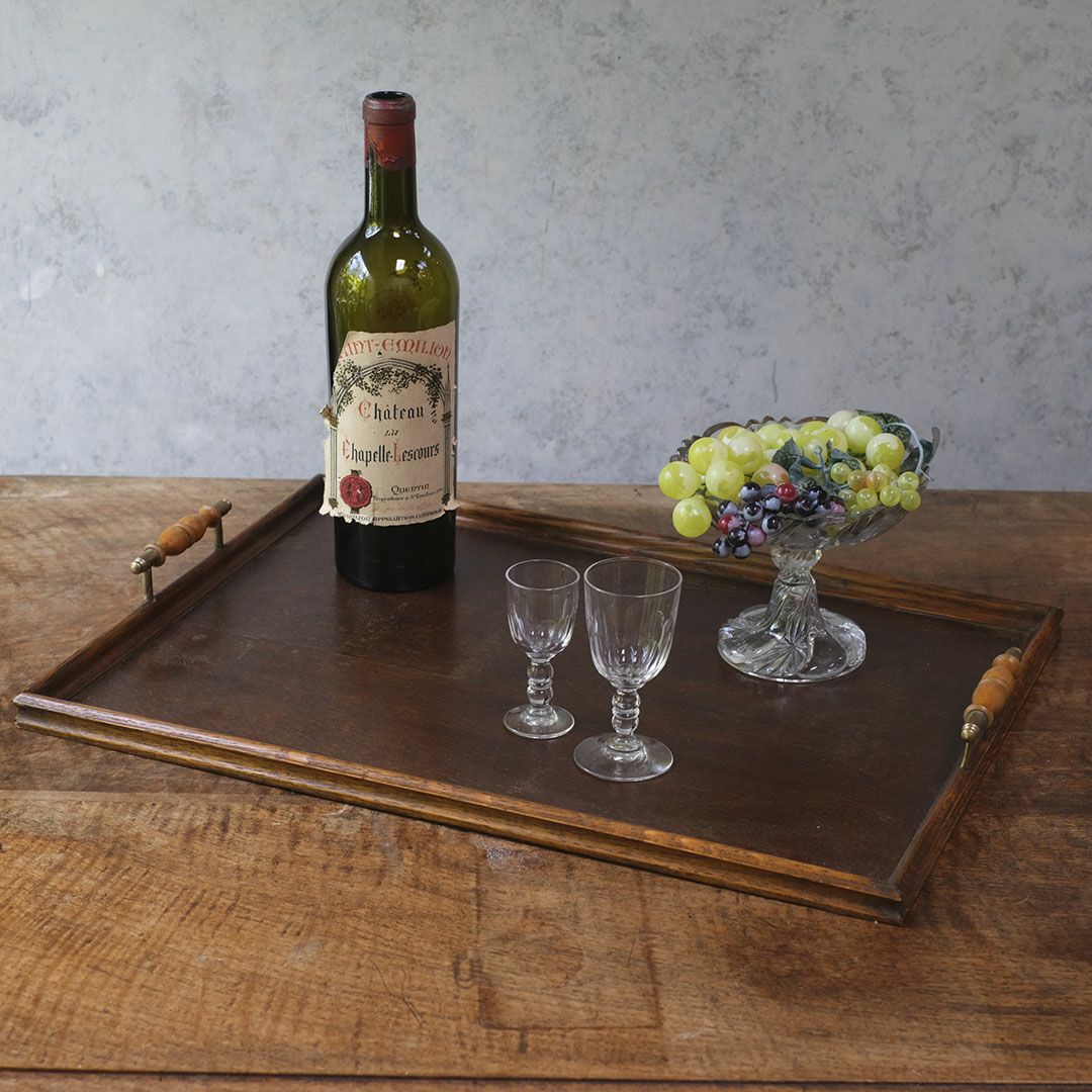 アンティーク ティートレイ 木製 イギリス おぼん