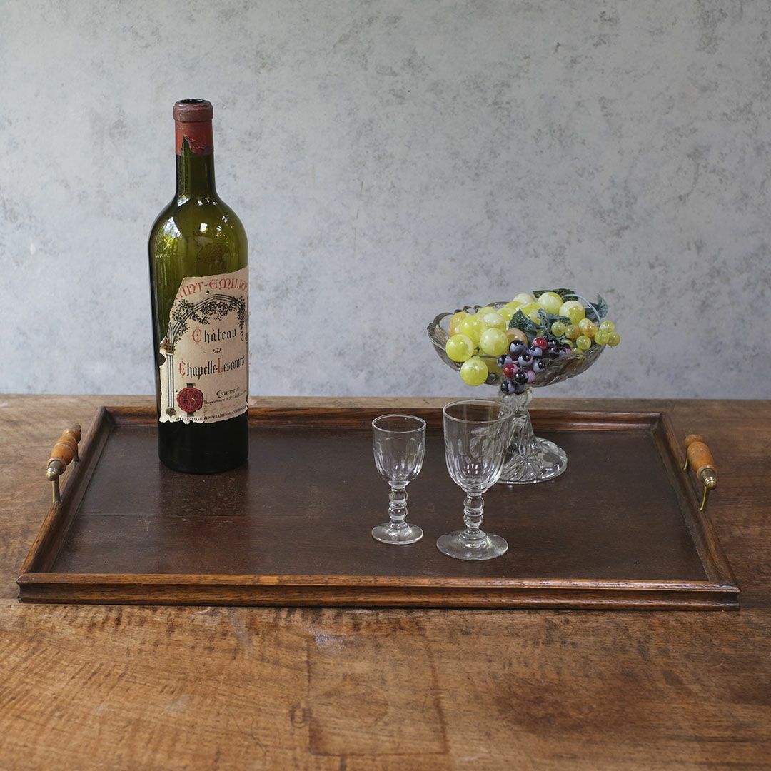 アンティーク ティートレイ 木製 イギリス おぼん1