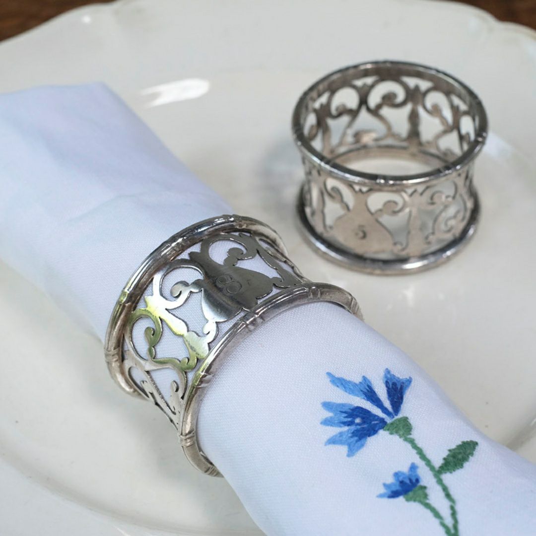 ヴィンテージナプキンリング イギリス シルバープレート 銀メッキ