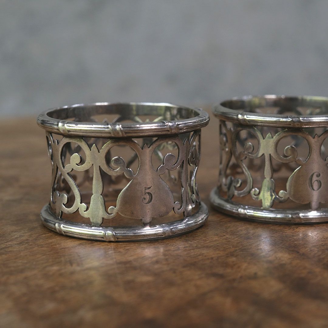 ヴィンテージナプキンリング イギリス シルバープレート 銀メッキ6
