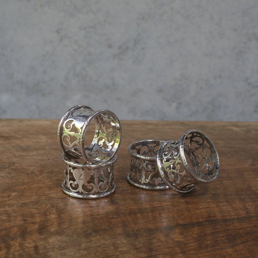 ヴィンテージナプキンリング イギリス シルバープレート 銀メッキ7