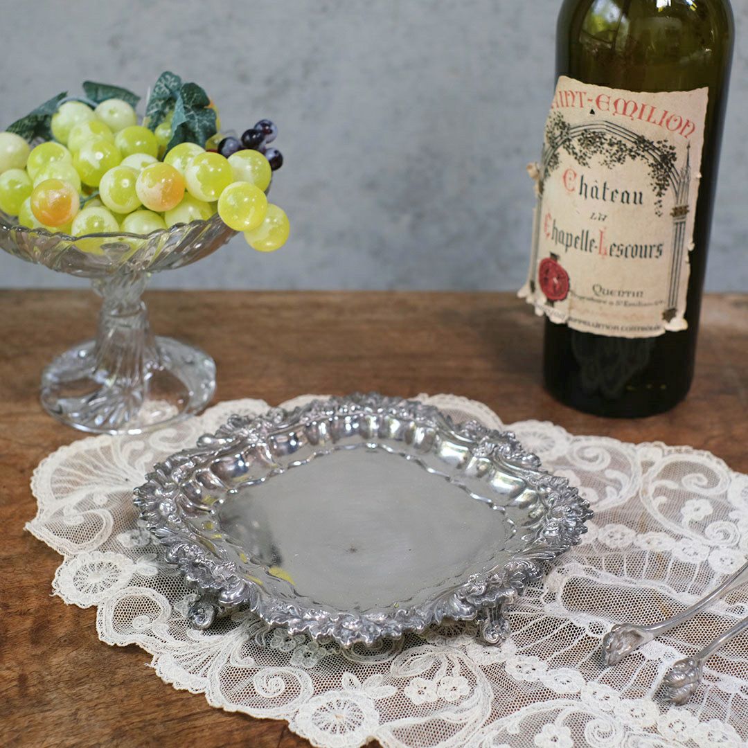 アンティーク サルヴァ イギリス シルバープレート トレイ お盆