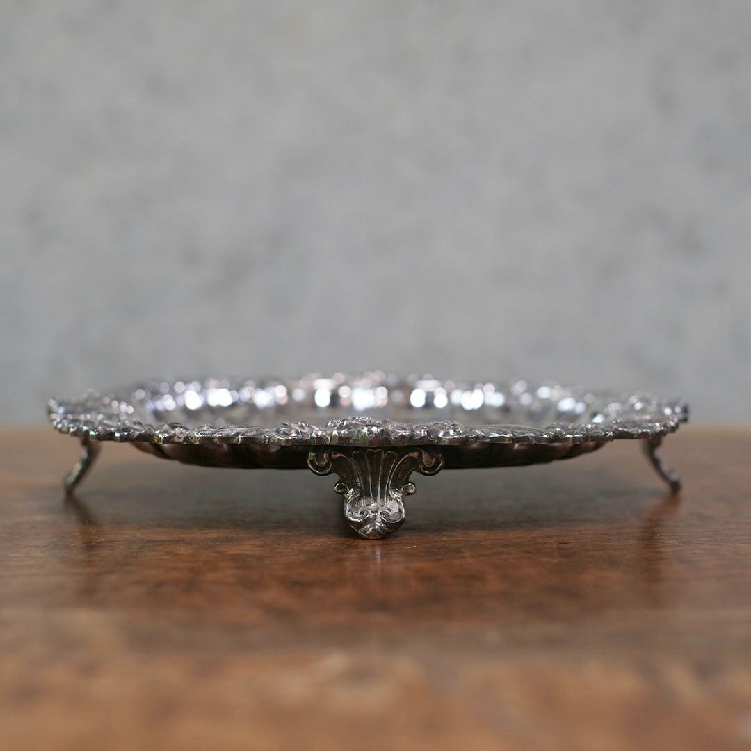 アンティーク サルヴァ イギリス シルバープレート トレイ お盆4