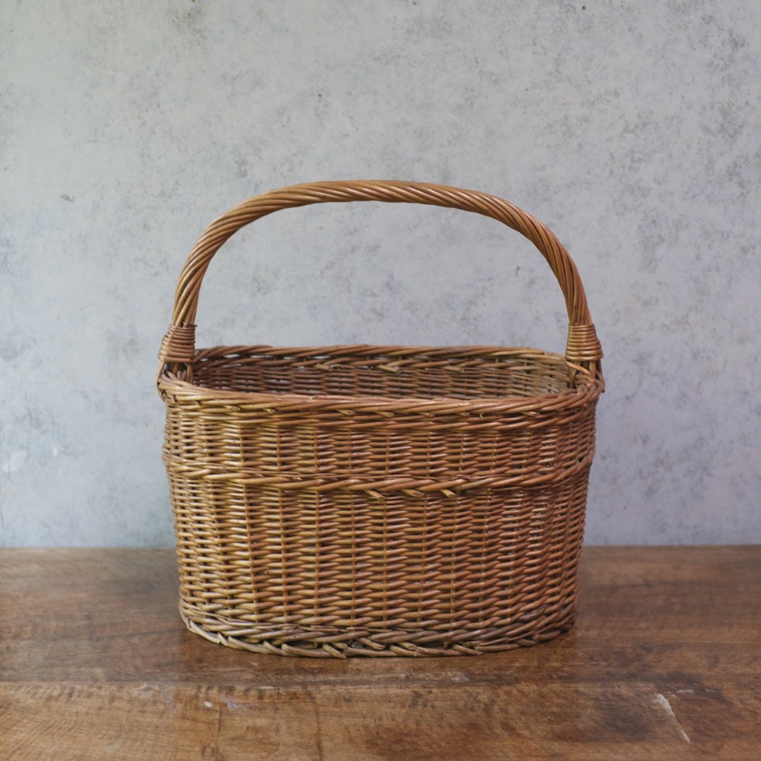 ヴィンテージバスケット イギリス ナチュラルな手編みかごバスケット3