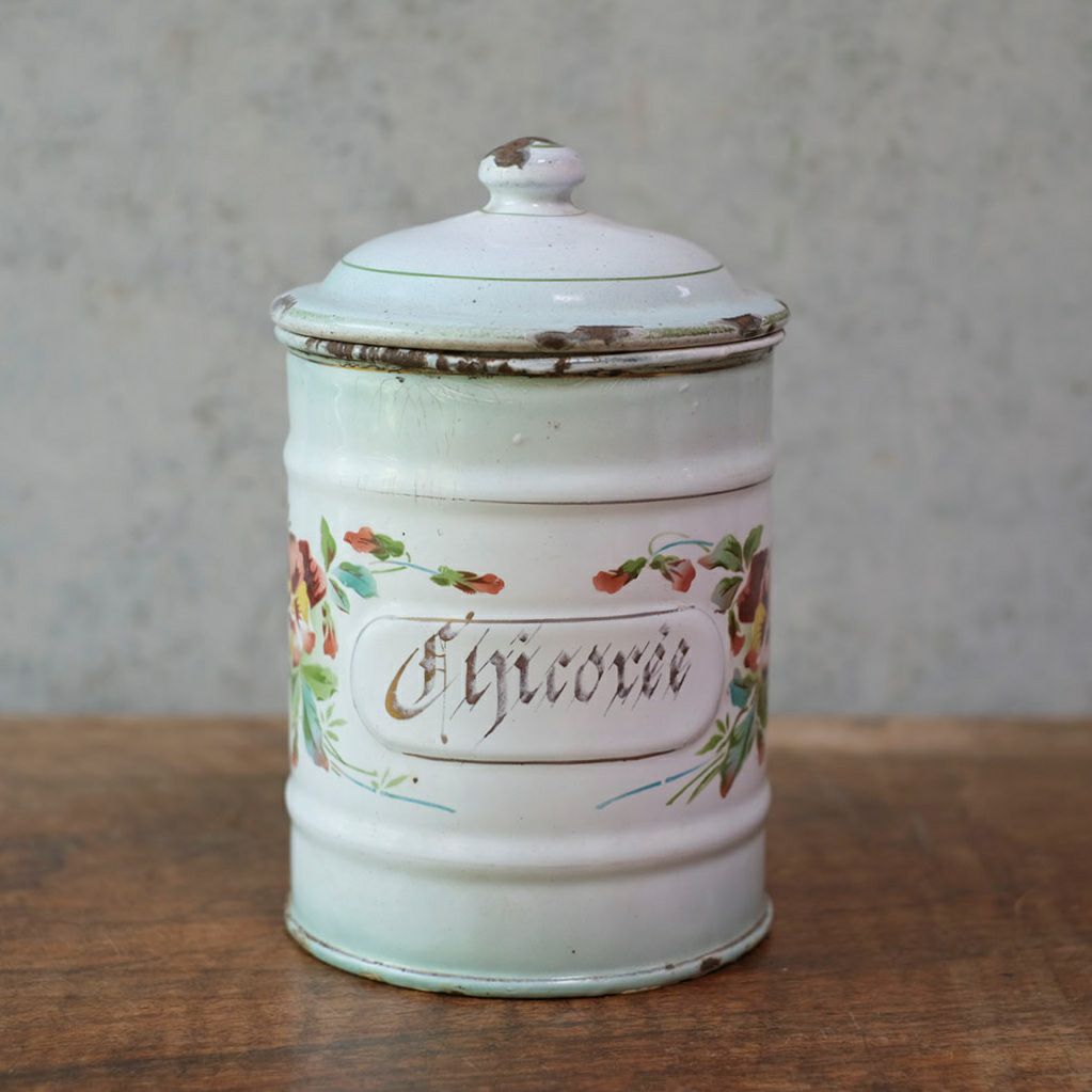 アンティーク フレンチホーローキャニスターフランス 琺瑯 保存容器4