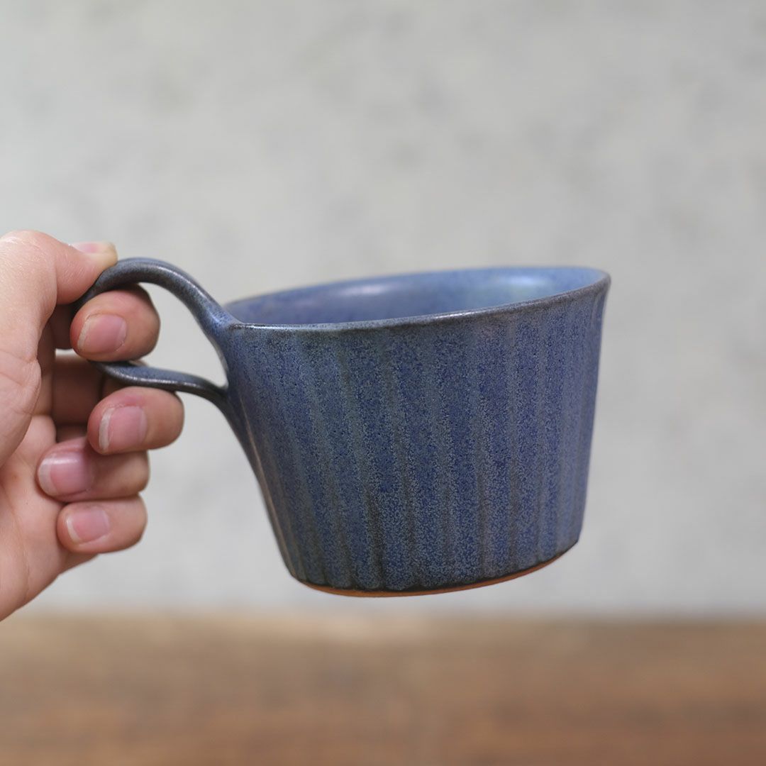 益子焼モダンマグ ディープブルー スープカップ マグカップ わかさま陶芸 若林健吾3