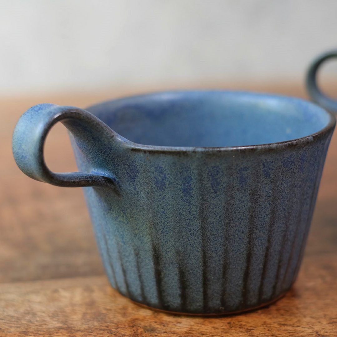 益子焼モダンマグ ディープブルー スープカップ マグカップ わかさま陶芸 若林健吾4