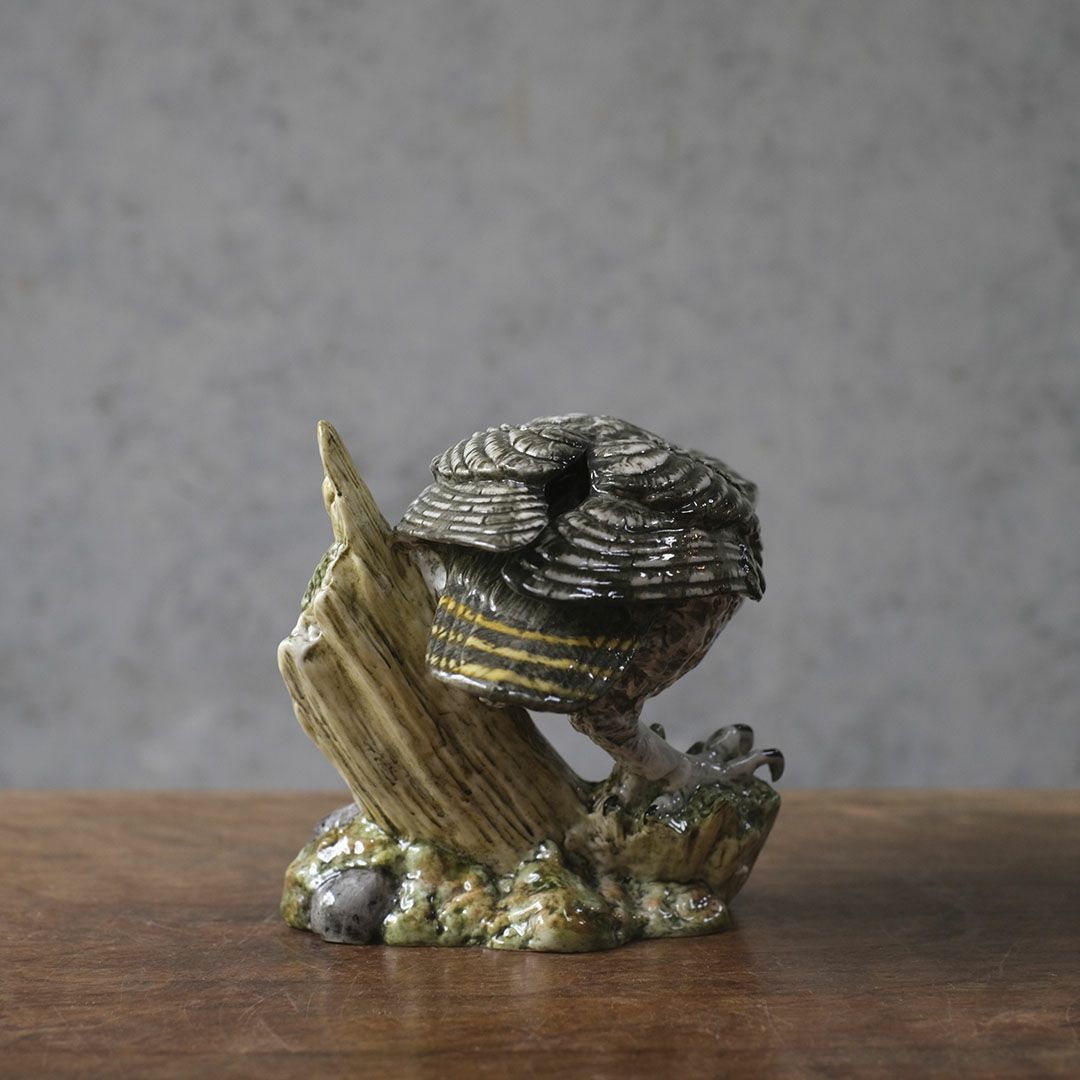 ヴィンテージフィギュリン 鳥 J Mack イギリス 陶器の置物 フクロウ3