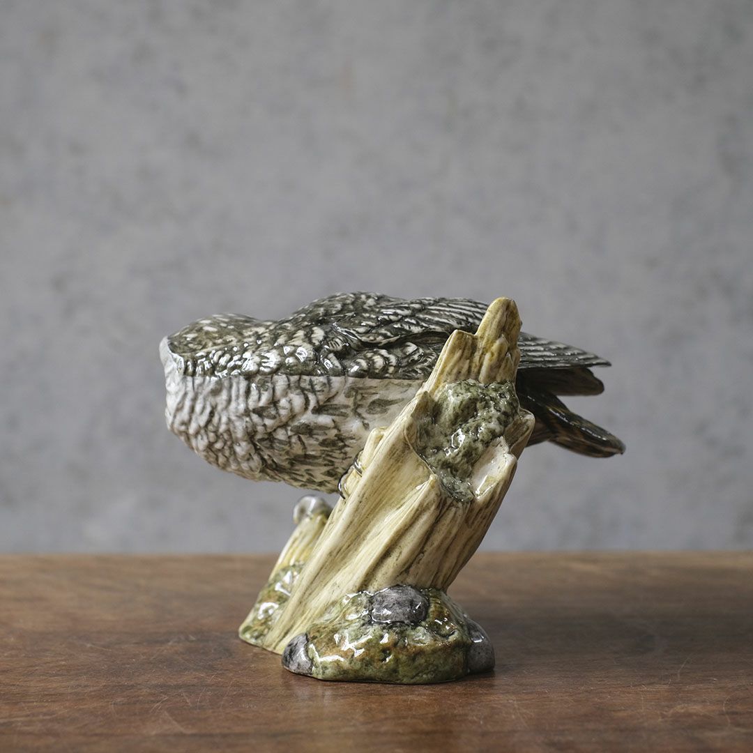 ヴィンテージフィギュリン 鳥 J Mack イギリス 陶器の置物 フクロウ4