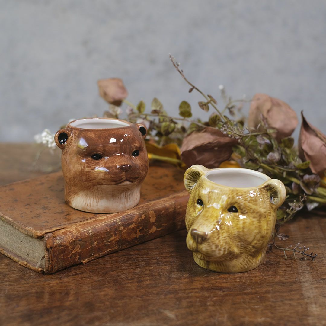 陶器の動物小物入れ