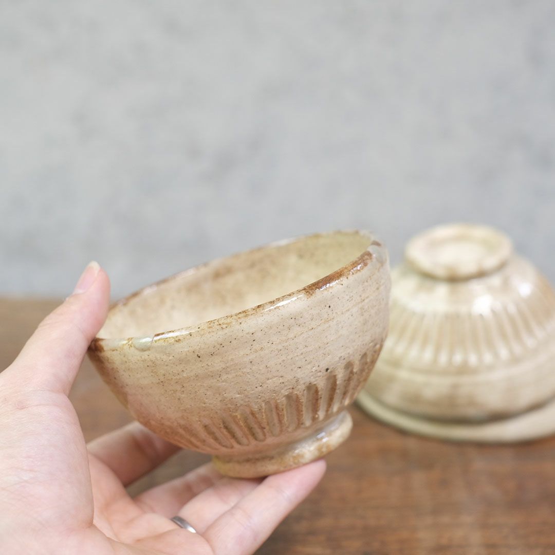 笠間焼【益子淳一】・削りめし碗/作家のうつわ ２色展開 ご飯茶碗 和食器1