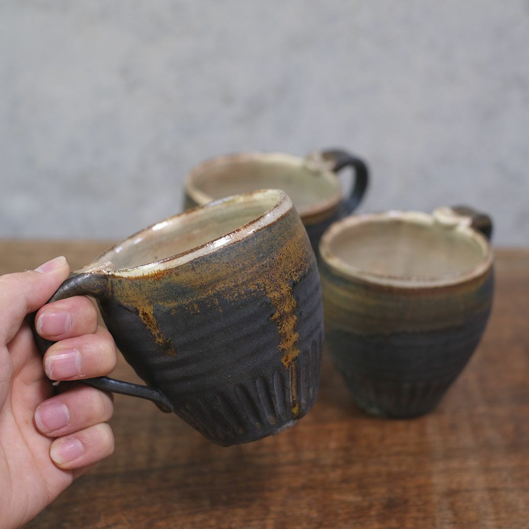笠間焼【益子淳一】・マグカップ/作家のうつわ 鉄黒 和食器2