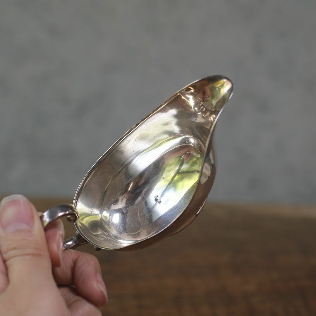 アンティーク ソースポット 猫足 イギリス シルバープレート グレービーボート4