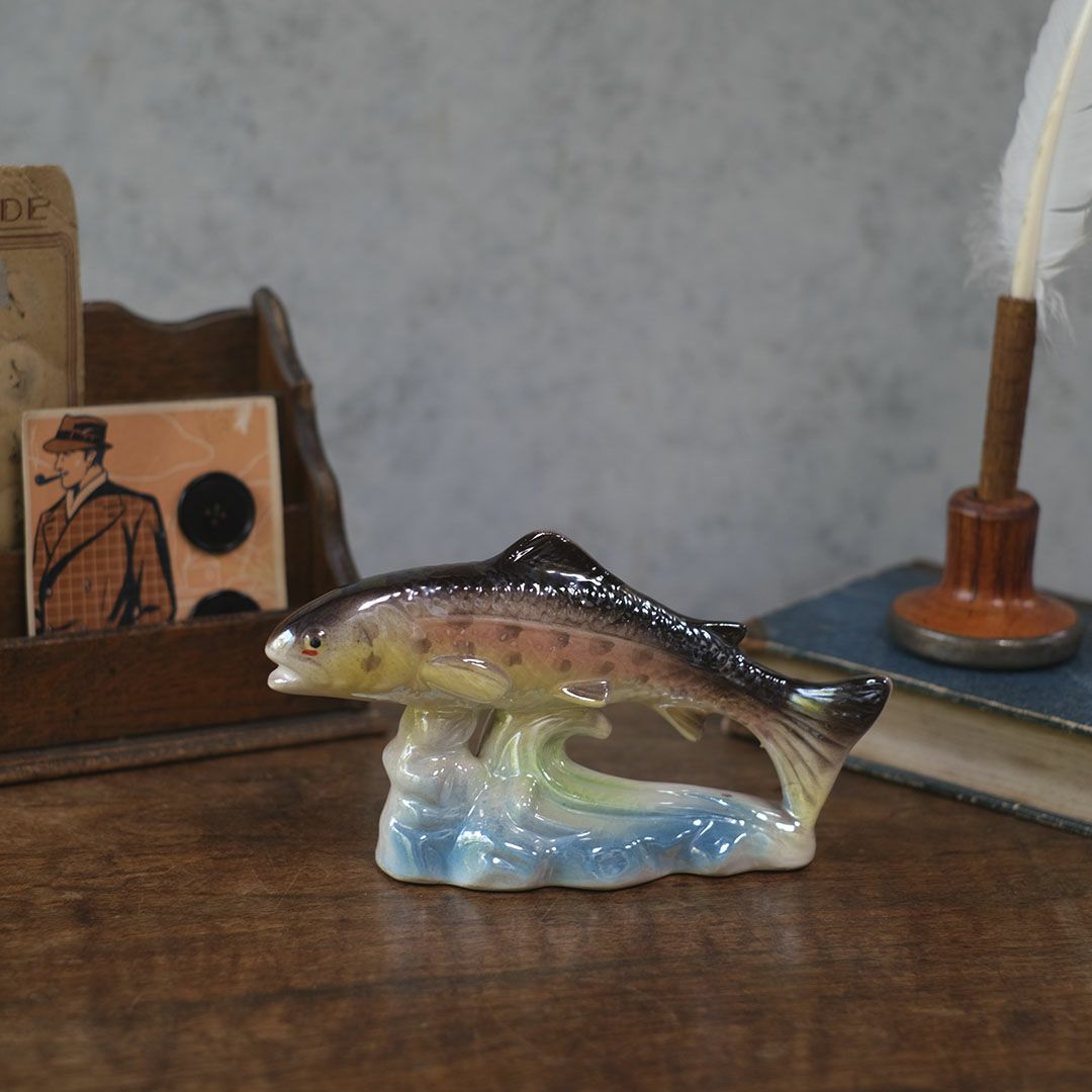 ヴィンテージ フィギュリン 魚 陶器の置物 イギリス