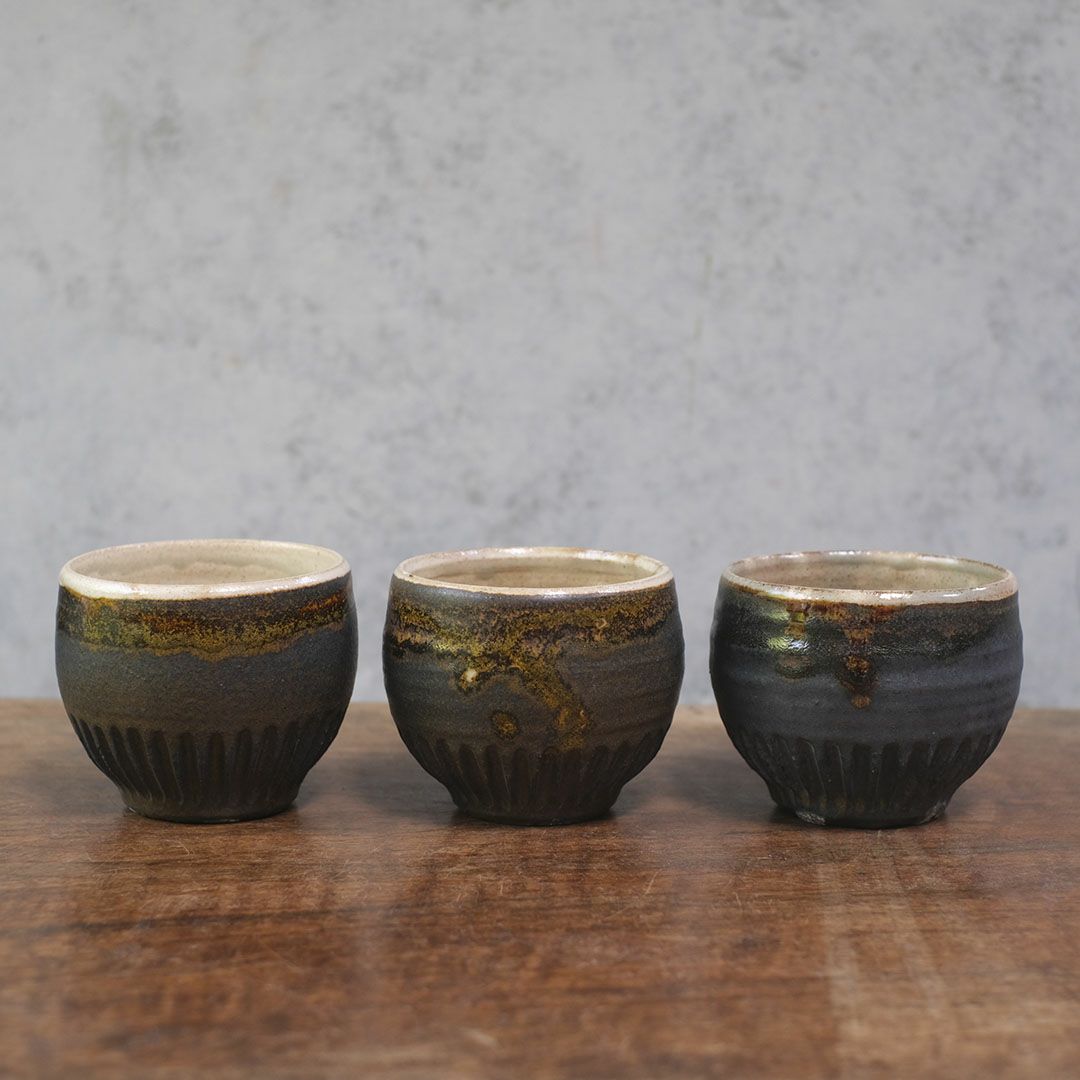 笠間焼【益子淳一】 丸カップ 作家のうつわ 鉄黒 和食器5