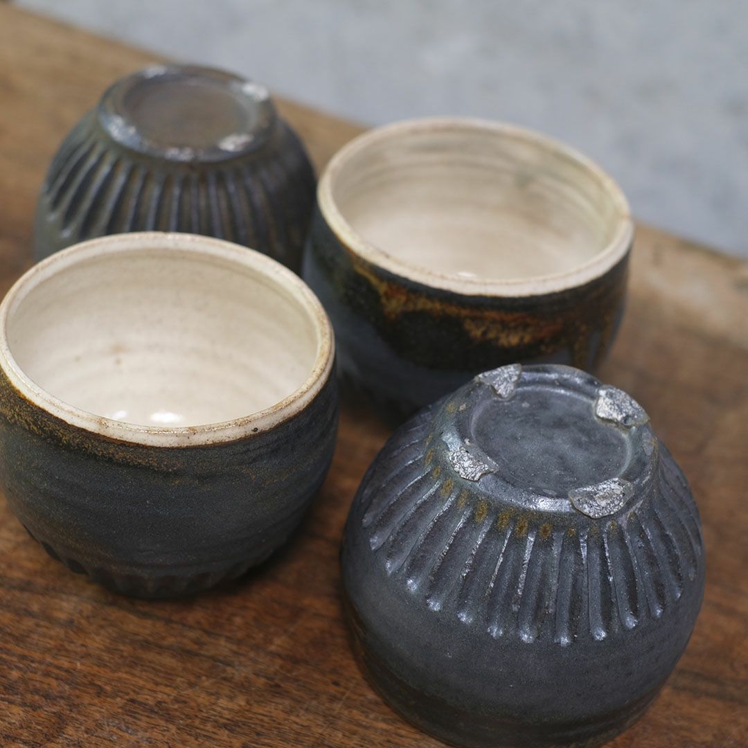 笠間焼【益子淳一】 丸カップ 作家のうつわ 鉄黒 和食器9