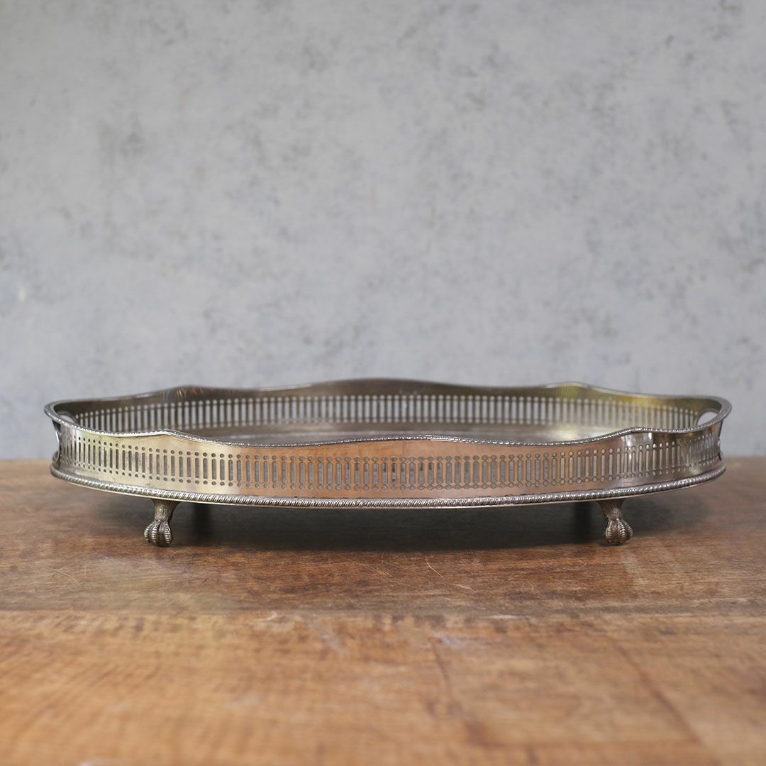 ヴィンテージトレイ シルバープレート イギリス ティートレイ クロウ&ボール4