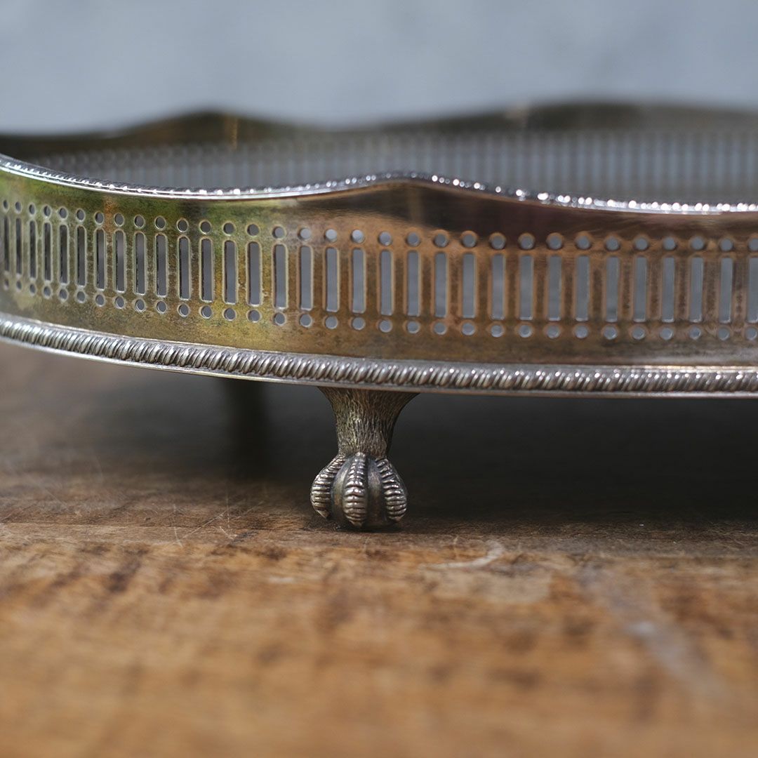 ヴィンテージトレイ シルバープレート イギリス ティートレイ クロウ&ボール7