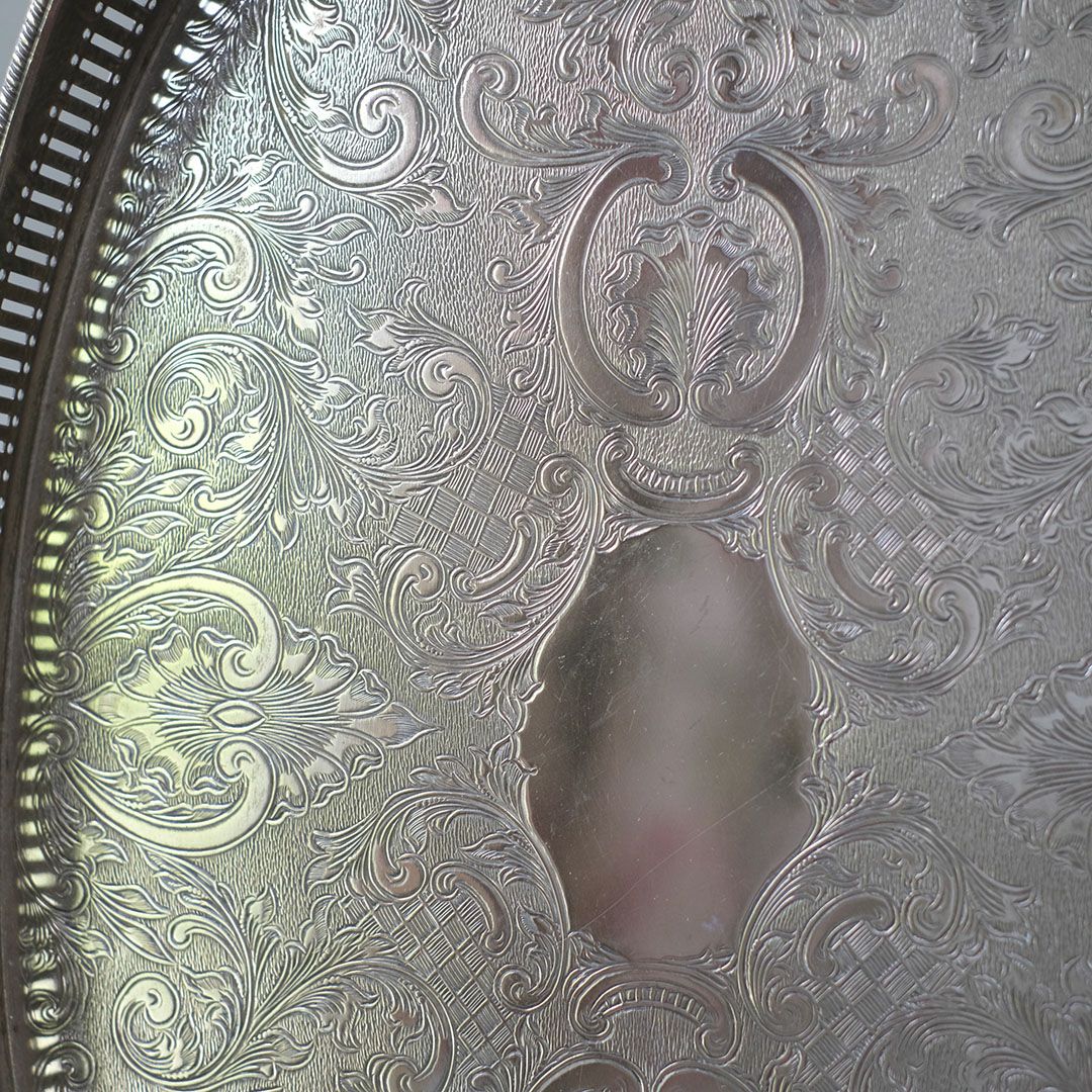 ヴィンテージトレイ シルバープレート イギリス ティートレイ クロウ&ボール11