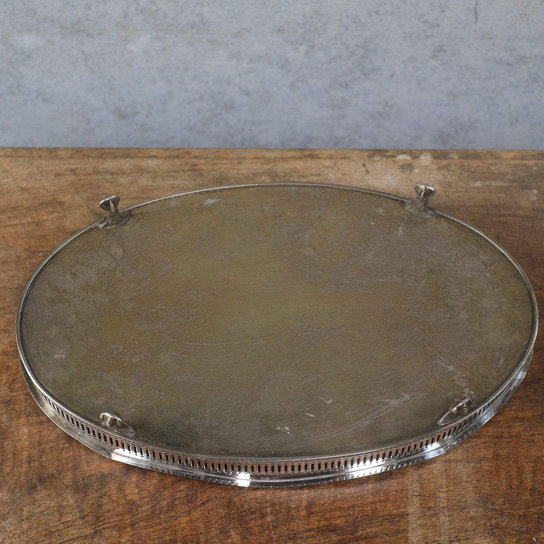 ヴィンテージトレイ シルバープレート イギリス ティートレイ クロウ&ボール12