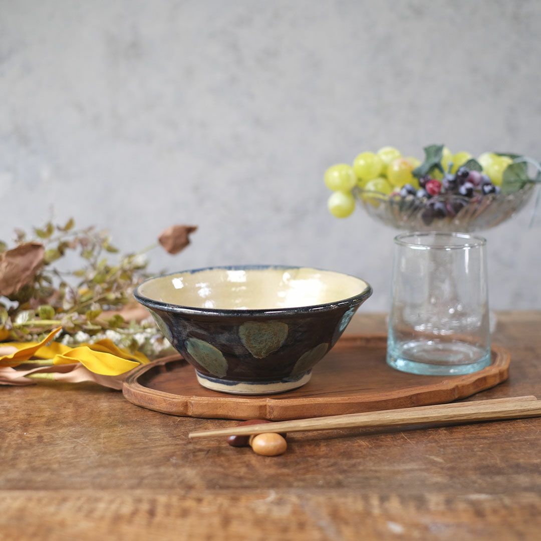 やちむん 沖縄 宮城正享 どんぶり 飯碗 青点打ち 読谷村北窯 一点物