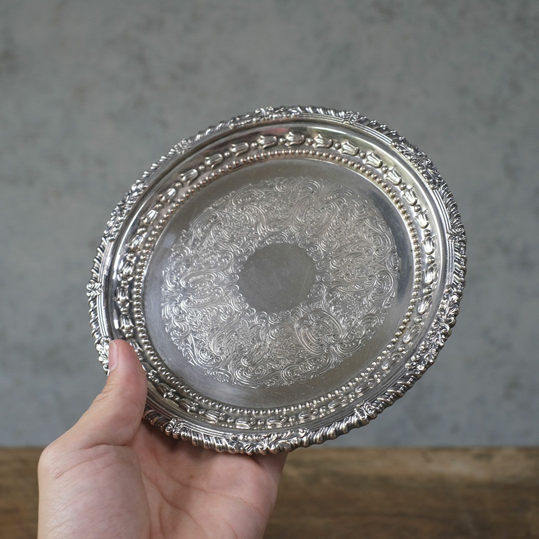アンティーク サルヴァ ミニトレイ イギリス シルバープレート5