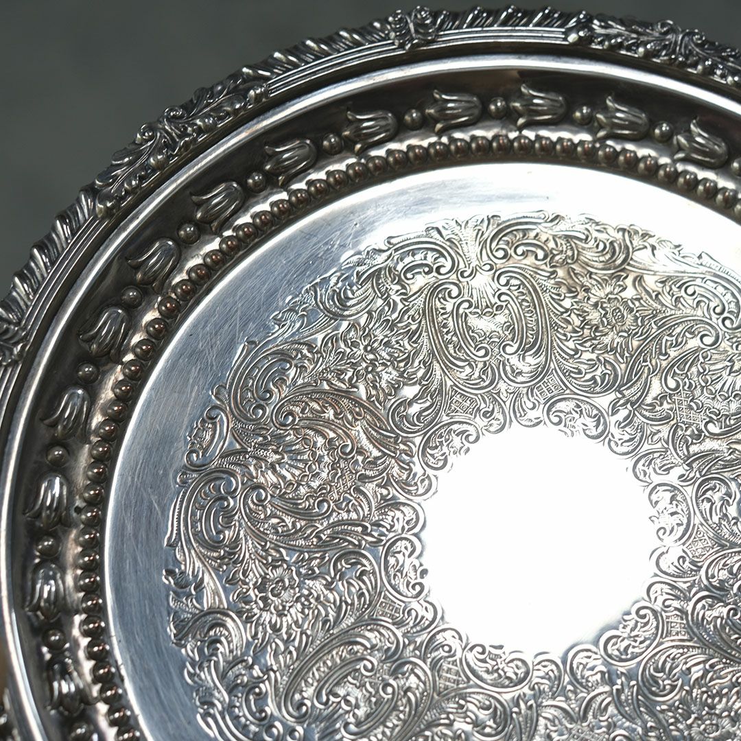 アンティーク サルヴァ ミニトレイ イギリス シルバープレート7