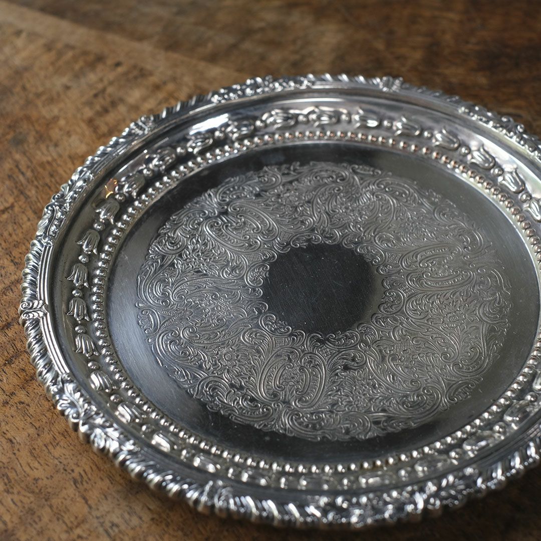 アンティーク サルヴァ ミニトレイ イギリス シルバープレート8