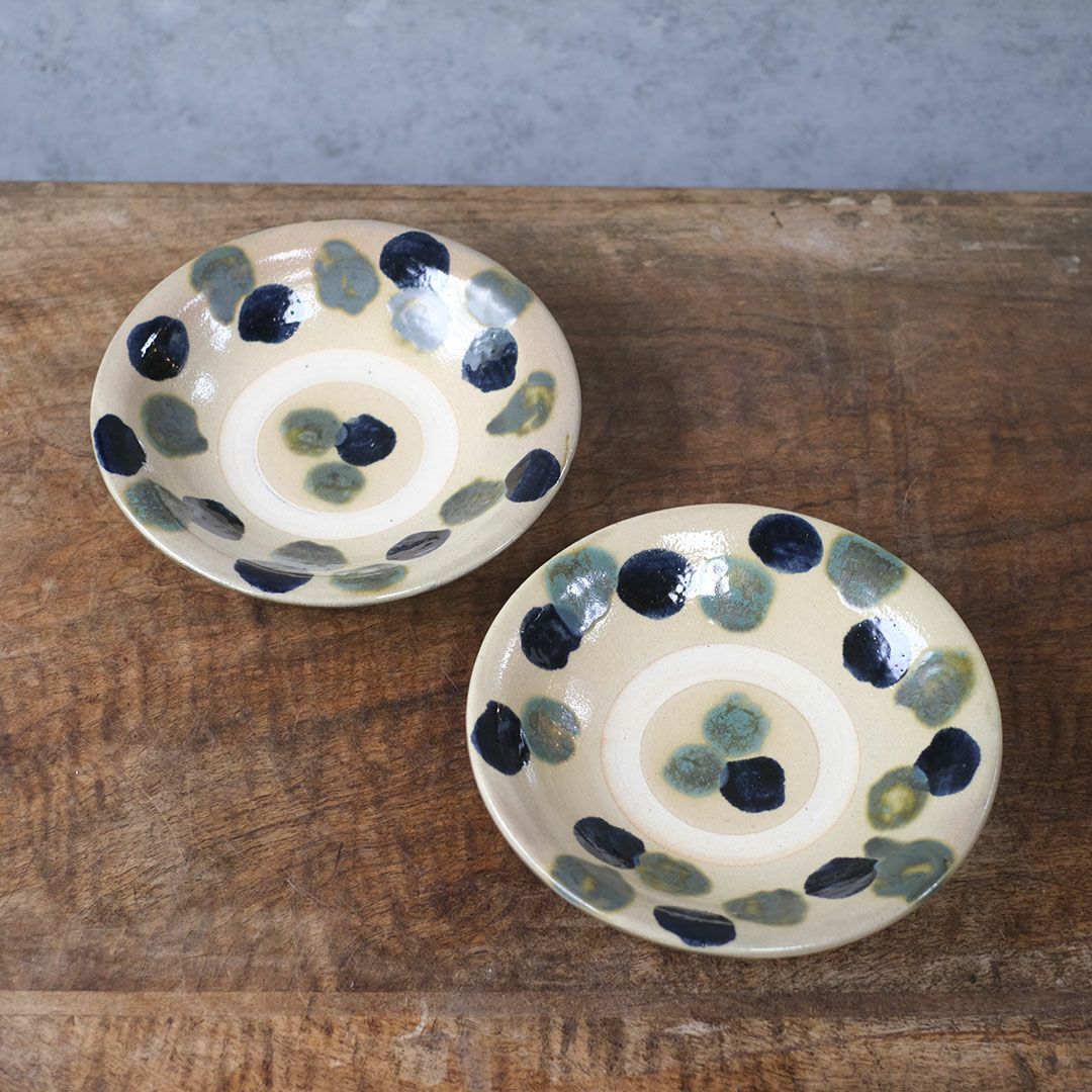 やちむん 沖縄 宮城正享 皿  点打ち 読谷村北窯 一点物5