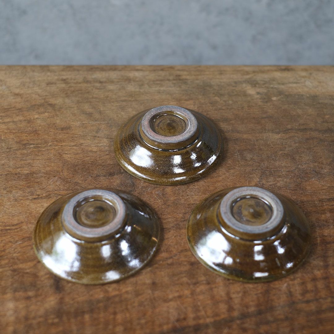 やちむん 沖縄 宮城正享 緑点打ち 小皿 読谷村北窯5