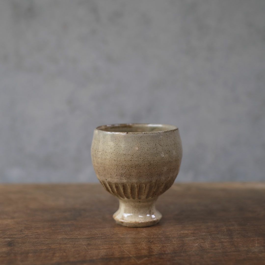 笠間焼【益子淳一】 ワインカップ コブレット 作家のうつわ 粉引 和食器1