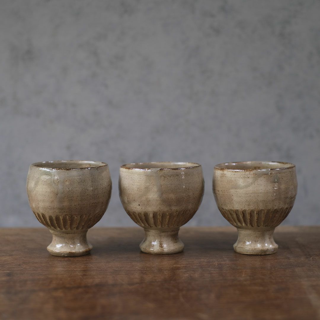 笠間焼【益子淳一】 ワインカップ コブレット 作家のうつわ 粉引 和食器2