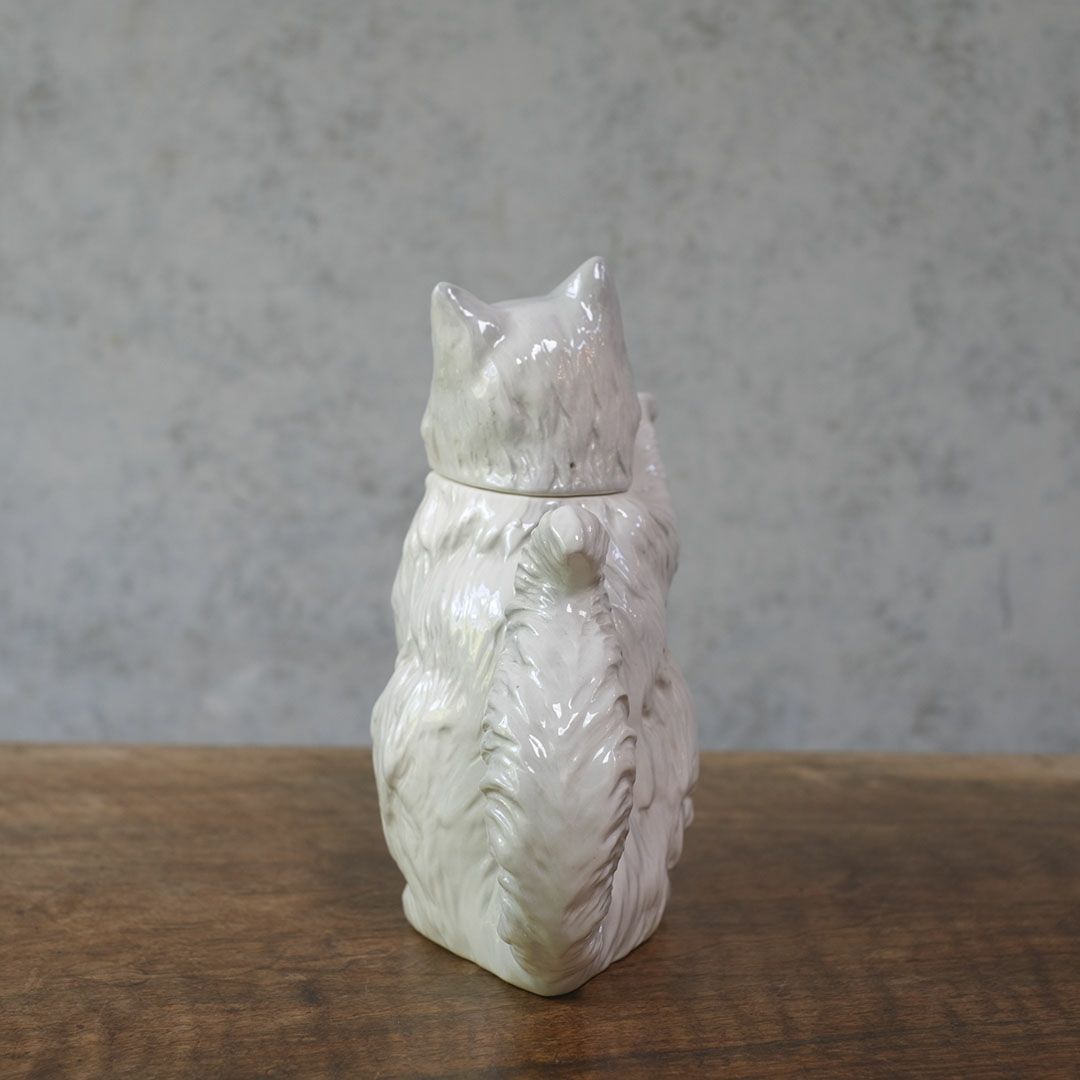 ヴィンテージティーポット 白猫 イギリス オブジェ 陶器 BESWICK ベスウィック3