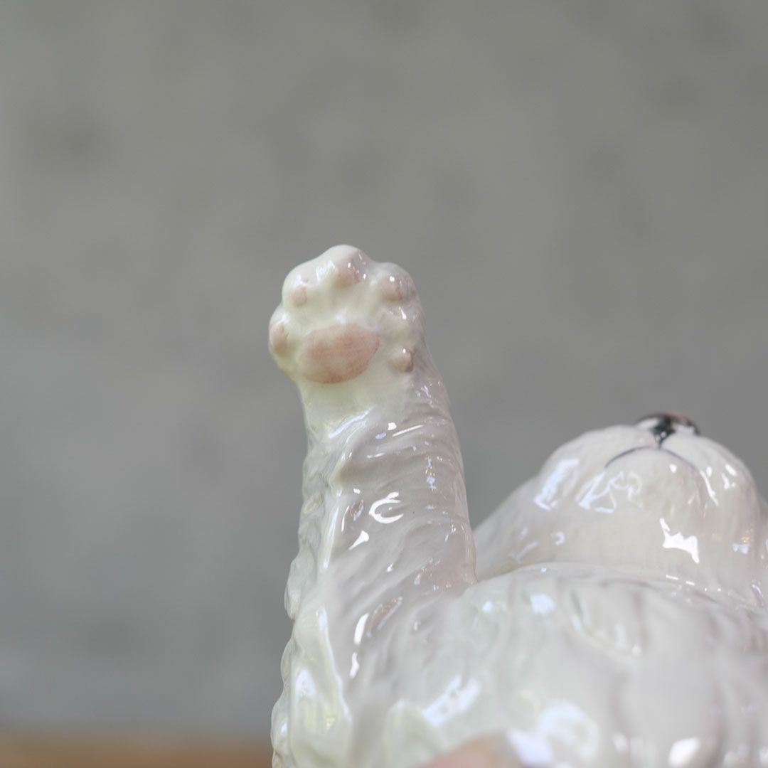 ヴィンテージティーポット 白猫 イギリス オブジェ 陶器 BESWICK ベスウィック10
