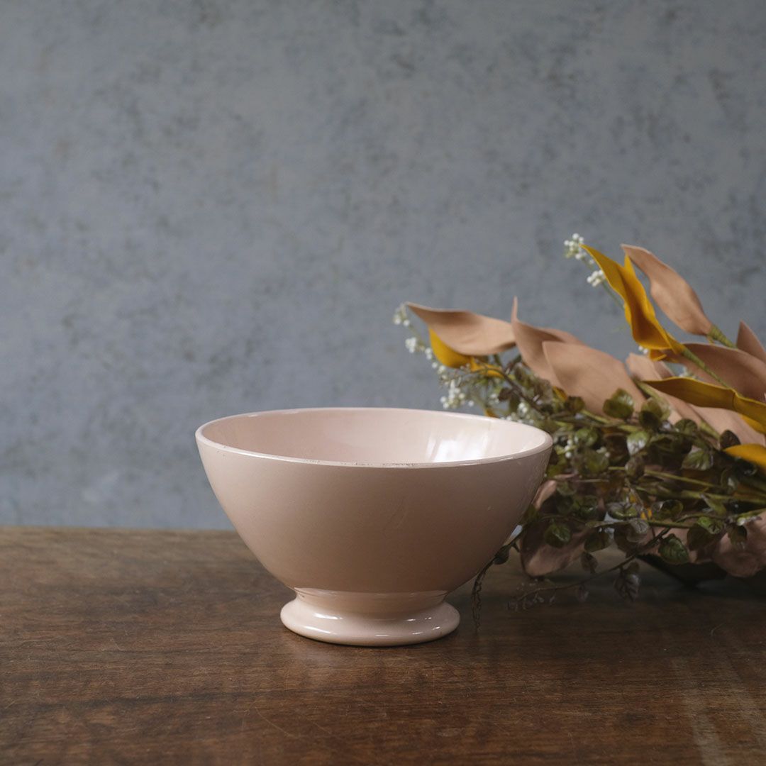 ヴィンテージカフェオレボウル Digoin Sarreguemines サルグミンヌ フランス ピンク ※B品セール
