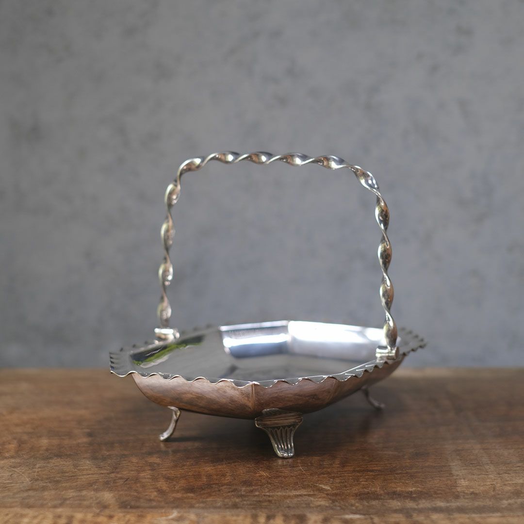 アンティークハンドルバスケット シルバープレート W&H ウォーカーアンドホール イギリス4