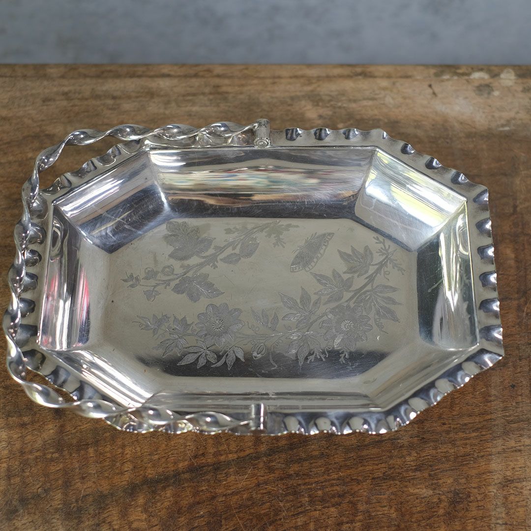 アンティークハンドルバスケット シルバープレート W&H ウォーカーアンドホール イギリス5