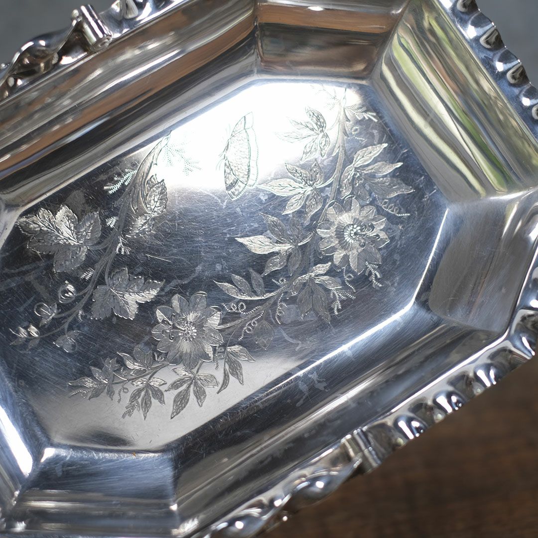 アンティークハンドルバスケット シルバープレート W&H ウォーカーアンドホール イギリス6