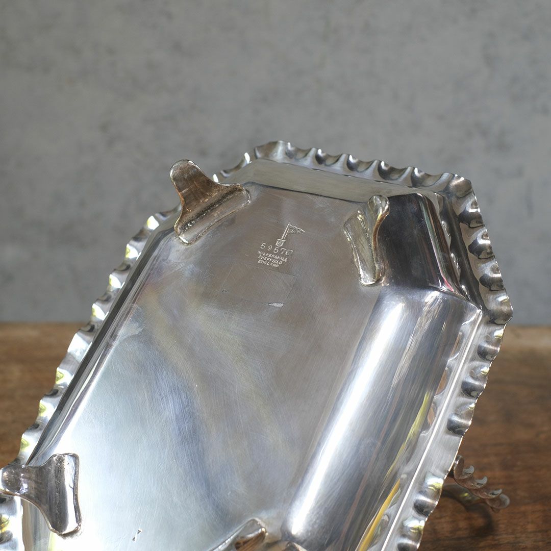 アンティークハンドルバスケット シルバープレート W&H ウォーカーアンドホール イギリス12