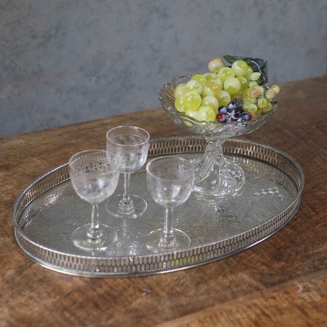 ヴィンテージ シルバープレートトレイ VINERS OF SHEFFIELD 楕円 トレー イギリス